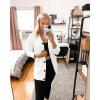 MEROKEETY Women’s 2025 Fall Long Sleeve Cable Knit Sweater Open Front Cardigan Button Loose Outerwear(White)