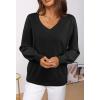 MEROKEETY Women’s 2025 Fall Long Sleeve Sweater V Neck Winter Tops Casual Lightweight Knit Pullover Shirts(Black)