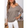 MEROKEETY Women’s 2025 Fall Long Sleeve Sweater V Neck Winter Tops Casual Lightweight Knit Pullover Shirts(Cashmere)