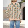 MEROKEETY Women’s 2025 Fall Long Sleeve Sweater V Neck Winter Tops Casual Lightweight Knit Pullover Shirts(Flower Apricot)