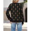 MEROKEETY Women’s 2025 Fall Long Sleeve Sweater V Neck Winter Tops Casual Lightweight Knit Pullover Shirts(Flower Black)