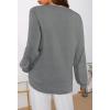 MEROKEETY Women’s 2025 Fall Long Sleeve Sweater V Neck Winter Tops Casual Lightweight Knit Pullover Shirts(Gray)