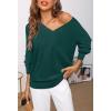 MEROKEETY Women’s 2025 Fall Long Sleeve Sweater V Neck Winter Tops Casual Lightweight Knit Pullover Shirts(Green)