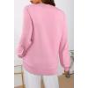 MEROKEETY Women’s 2025 Fall Long Sleeve Sweater V Neck Winter Tops Casual Lightweight Knit Pullover Shirts(Light Pink)