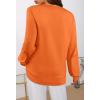 MEROKEETY Women’s 2025 Fall Long Sleeve Sweater V Neck Winter Tops Casual Lightweight Knit Pullover Shirts(Orange)