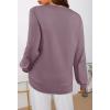 MEROKEETY Women’s 2025 Fall Long Sleeve Sweater V Neck Winter Tops Casual Lightweight Knit Pullover Shirts(Purple)
