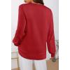 MEROKEETY Women’s 2025 Fall Long Sleeve Sweater V Neck Winter Tops Casual Lightweight Knit Pullover Shirts(Red)