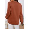 MEROKEETY Women’s 2025 Fall Long Sleeve Sweater V Neck Winter Tops Casual Lightweight Knit Pullover Shirts(Rust)