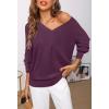 MEROKEETY Women’s 2025 Fall Long Sleeve Sweater V Neck Winter Tops Casual Lightweight Knit Pullover Shirts(Wine)