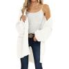 MEROKEETY Women’s 2025 Fall Open Front Chunky Knit Sweater Oversized Lantern Sleeve Cardigan Outwear(Beige)