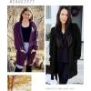 MEROKEETY Women’s 2025 Fall Open Front Chunky Knit Sweater Oversized Lantern Sleeve Cardigan Outwear(Black)