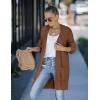 MEROKEETY Women’s 2025 Fall Open Front Chunky Knit Sweater Oversized Lantern Sleeve Cardigan Outwear(Brown)