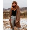 MEROKEETY Women’s 2025 Fall Open Front Chunky Knit Sweater Oversized Lantern Sleeve Cardigan Outwear(Brown)