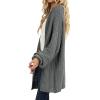 MEROKEETY Women’s 2025 Fall Open Front Chunky Knit Sweater Oversized Lantern Sleeve Cardigan Outwear(Dark Grey)