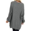 MEROKEETY Women’s 2025 Fall Open Front Chunky Knit Sweater Oversized Lantern Sleeve Cardigan Outwear(Dark Grey)