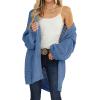 MEROKEETY Women’s 2025 Fall Open Front Chunky Knit Sweater Oversized Lantern Sleeve Cardigan Outwear(Dusty Blue)
