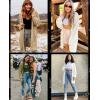 MEROKEETY Women’s 2025 Fall Open Front Chunky Knit Sweater Oversized Lantern Sleeve Cardigan Outwear(Khaki)