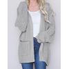 MEROKEETY Women’s 2025 Fall Open Front Chunky Knit Sweater Oversized Lantern Sleeve Cardigan Outwear(Light Grey)