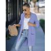 MEROKEETY Women’s 2025 Fall Open Front Chunky Knit Sweater Oversized Lantern Sleeve Cardigan Outwear(Lightpurple)