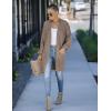 MEROKEETY Women’s 2025 Fall Open Front Chunky Knit Sweater Oversized Lantern Sleeve Cardigan Outwear(Mocha)