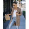 MEROKEETY Women’s 2025 Fall Open Front Chunky Knit Sweater Oversized Lantern Sleeve Cardigan Outwear(Mocha)