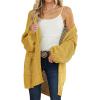 MEROKEETY Women’s 2025 Fall Open Front Chunky Knit Sweater Oversized Lantern Sleeve Cardigan Outwear(Mustard)