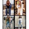MEROKEETY Women’s 2025 Fall Open Front Chunky Knit Sweater Oversized Lantern Sleeve Cardigan Outwear(Navy)