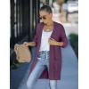 MEROKEETY Women’s 2025 Fall Open Front Chunky Knit Sweater Oversized Lantern Sleeve Cardigan Outwear(Plum)