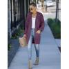 MEROKEETY Women’s 2025 Fall Open Front Chunky Knit Sweater Oversized Lantern Sleeve Cardigan Outwear(Plum)