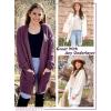 MEROKEETY Women’s 2025 Fall Open Front Chunky Knit Sweater Oversized Lantern Sleeve Cardigan Outwear(Plum)