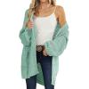 MEROKEETY Women’s 2025 Fall Open Front Chunky Knit Sweater Oversized Lantern Sleeve Cardigan Outwear(Sage)