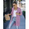 MEROKEETY Women’s 2025 Fall Open Front Chunky Knit Sweater Oversized Lantern Sleeve Cardigan Outwear(Taro)
