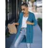 MEROKEETY Women’s 2025 Fall Open Front Chunky Knit Sweater Oversized Lantern Sleeve Cardigan Outwear(Teal)