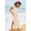 MEROKEETY Women’s 2025 Spring Summer Maxi Dress Casual V Neck Split Beach Vacation Loose Long Dresses(Lightkhaki)