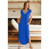 MEROKEETY Women’s 2025 Spring Summer Maxi Dress Casual V Neck Split Beach Vacation Loose Long Dresses(Royalblue)