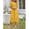 MEROKEETY Women’s 2025 Summer Puff Sleeve Smocked Floral Dress Crewneck Lace Flowy Tiered Midi Dresses(Ginger)
