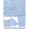 MEROKEETY Women’s 2025 Summer Puff Sleeve Smocked Floral Dress Crewneck Lace Flowy Tiered Midi Dresses(Light Blue)