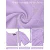 MEROKEETY Women’s 2025 Summer Puff Sleeve Smocked Floral Dress Crewneck Lace Flowy Tiered Midi Dresses(Light Purple)
