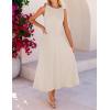 MEROKEETY Women’s 2026 Summer Elegant Classy Midi Dress Sleeveless A Line Flowy Formal Cocktail Dresses(Apricot)