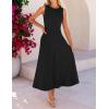MEROKEETY Women’s 2026 Summer Elegant Classy Midi Dress Sleeveless A Line Flowy Formal Cocktail Dresses(Black)