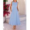 MEROKEETY Women’s 2026 Summer Elegant Classy Midi Dress Sleeveless A Line Flowy Formal Cocktail Dresses(Blue)