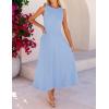 MEROKEETY Women’s 2026 Summer Elegant Classy Midi Dress Sleeveless A Line Flowy Formal Cocktail Dresses(Blue)