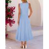 MEROKEETY Women’s 2026 Summer Elegant Classy Midi Dress Sleeveless A Line Flowy Formal Cocktail Dresses(Blue)