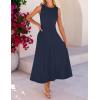 MEROKEETY Women’s 2026 Summer Elegant Classy Midi Dress Sleeveless A Line Flowy Formal Cocktail Dresses(Navy)