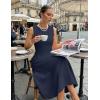 MEROKEETY Women’s 2026 Summer Elegant Classy Midi Dress Sleeveless A Line Flowy Formal Cocktail Dresses(Navy)