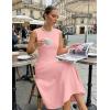 MEROKEETY Women’s 2026 Summer Elegant Classy Midi Dress Sleeveless A Line Flowy Formal Cocktail Dresses(Pink)