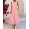 MEROKEETY Women’s 2026 Summer Elegant Classy Midi Dress Sleeveless A Line Flowy Formal Cocktail Dresses(Pink)