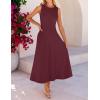 MEROKEETY Women’s 2026 Summer Elegant Classy Midi Dress Sleeveless A Line Flowy Formal Cocktail Dresses(Wine)