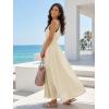 MEROKEETY Women’s 2026 Summer Halter Maxi Dress Spring Casual Boho Sleeveless Flowy Swing Beach Vacation Dresses with Belt(Apricot)