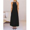 MEROKEETY Women’s 2026 Summer Halter Maxi Dress Spring Casual Boho Sleeveless Flowy Swing Beach Vacation Dresses with Belt(Black)